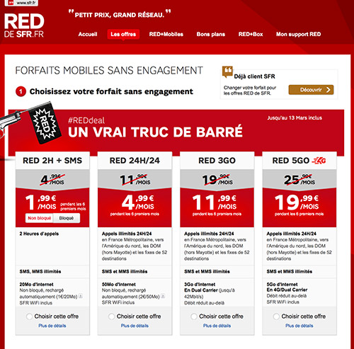 forfait sfr red