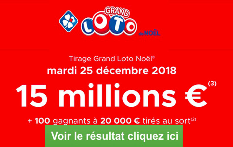 resultat loto noel 25 decembre 2018